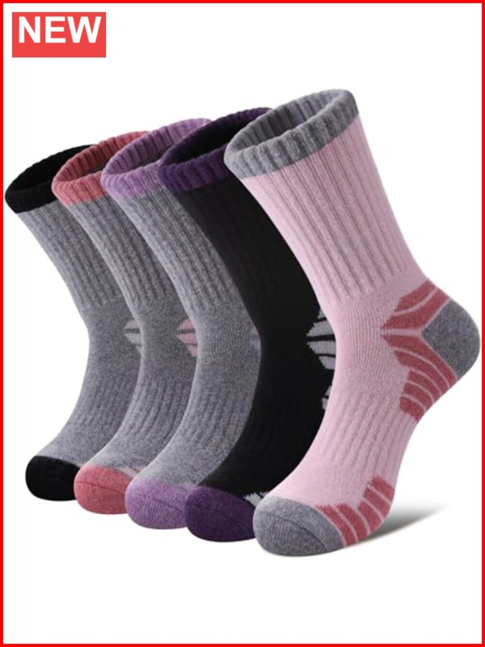 Merino Wool Blend Thermal Hiking Crew Boot Socks Womens Winter Warm Cozy